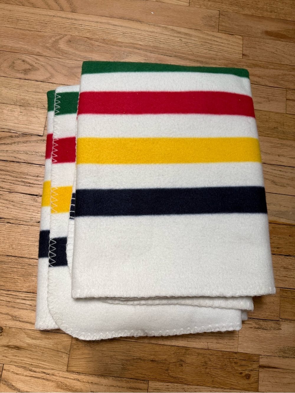 Hudson’s Bay Stripes Fleece Throw Blanket 50x68 Multicolor Stripe Polyester